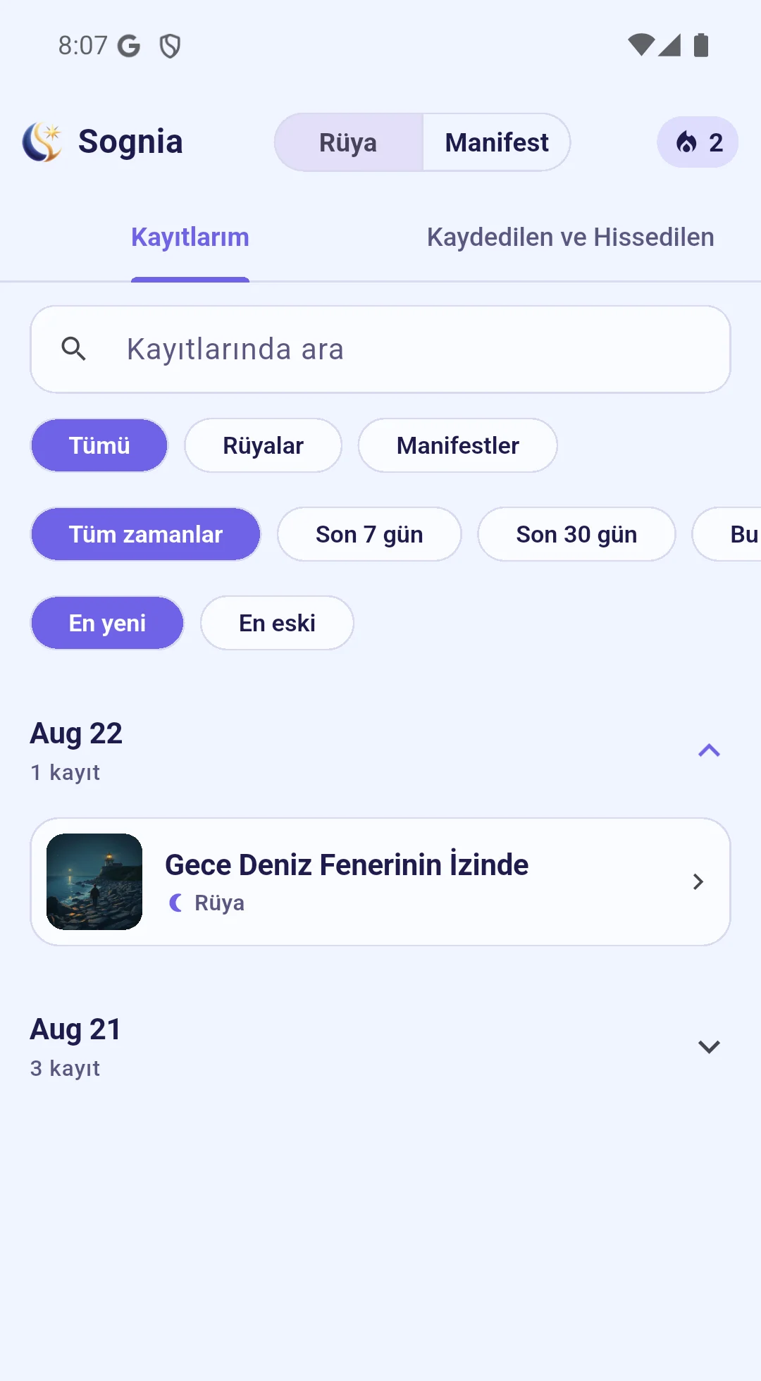 A private archive of past Sognia entries